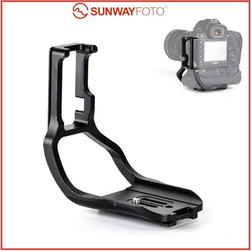SUNWAYFOTO Tripod Head Quick Release L Plate for Canon 5D Mark IV Camera with Battery Grip L-bracket QR Plate