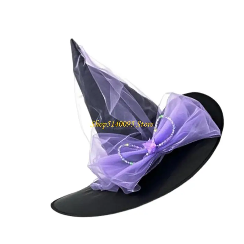 

DXAE Halloween Witch Hat Wizard Caps Wizard Cosplay Costume Light Up Pointed Hat