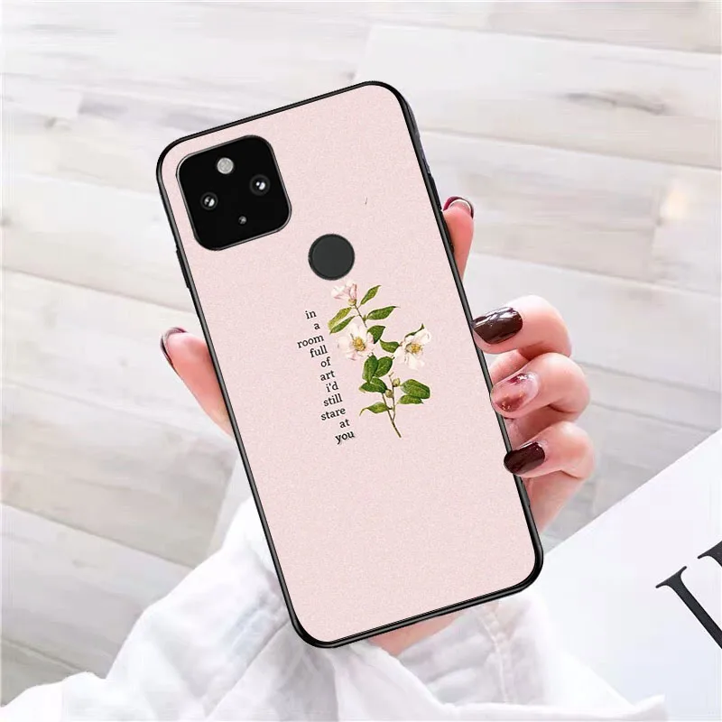 Art Aesthetic Flower Word Quotes Phone Case for Google Pixel 7a 8 7 Pro 6A 6 Pro 8A 5A 4A 3A Pixel 5 6 4 3 XL 3A XL