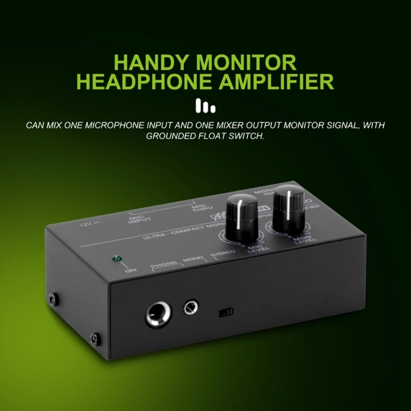 Headphone Amplifier Mixer with Highly power Headphone Output Perfect for Performers on Stage Low Noise Sound Amplifier