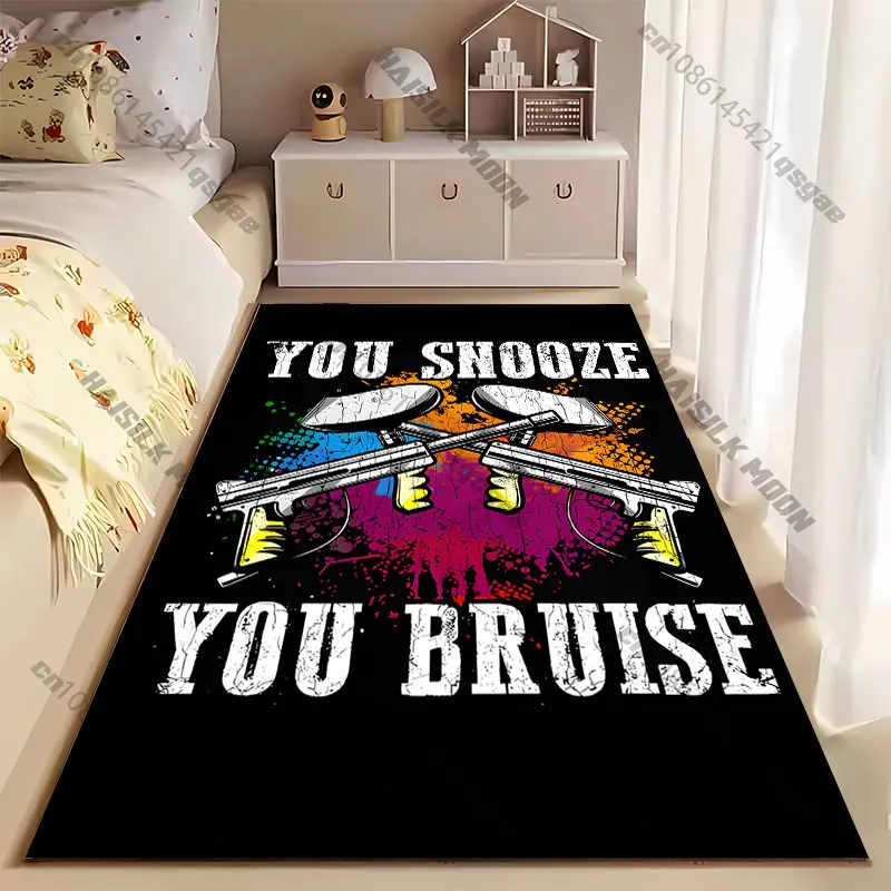 Competitive paintball action warning carpet Yoga living room room decor children's crawling mat doormat area rug games mat