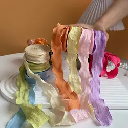 10 Meters Handmade Frayed Edged Chiffon Silk Ribbons DIY Wedding Invitation Wrapping Bouquets Gift Packaging Party Decorations