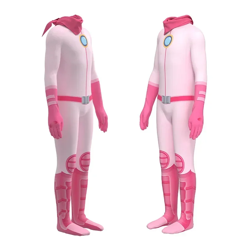 Peach Cosplay Jumpsuit Princess Costumes for Kids Girls Anime Game Peach Roleplay Bodysuit Jumpsuit Halloween Costume for Women