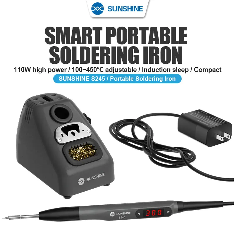 SUNSHINE S245 110W Smart Portable Soldering Iron for Mobile Phone Motherboard PCB Repair Welding Station With 4 Tips