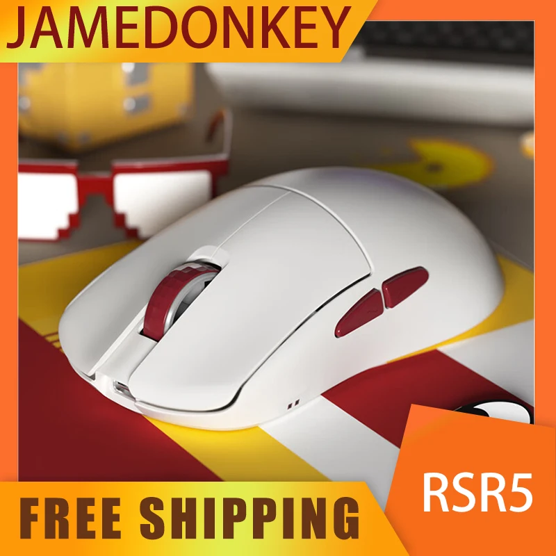 Мышь JAMES DONKEY RSR5, беспроводная, 3 режима, двойная, 8k Paw3395/3950, легкая игровая мышь для киберспорта, компьютерные аксессуары на заказ, подарок