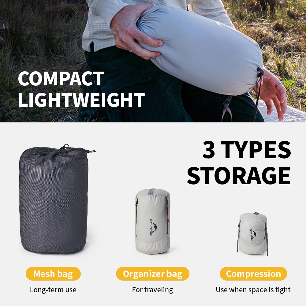 Śpiwory Naturehike CW400 Śpiwór zimowy na zewnątrz z kaczego puchu Ultralekki wodoodporny śpiwór Camping Piesze wycieczki Nylon 20D