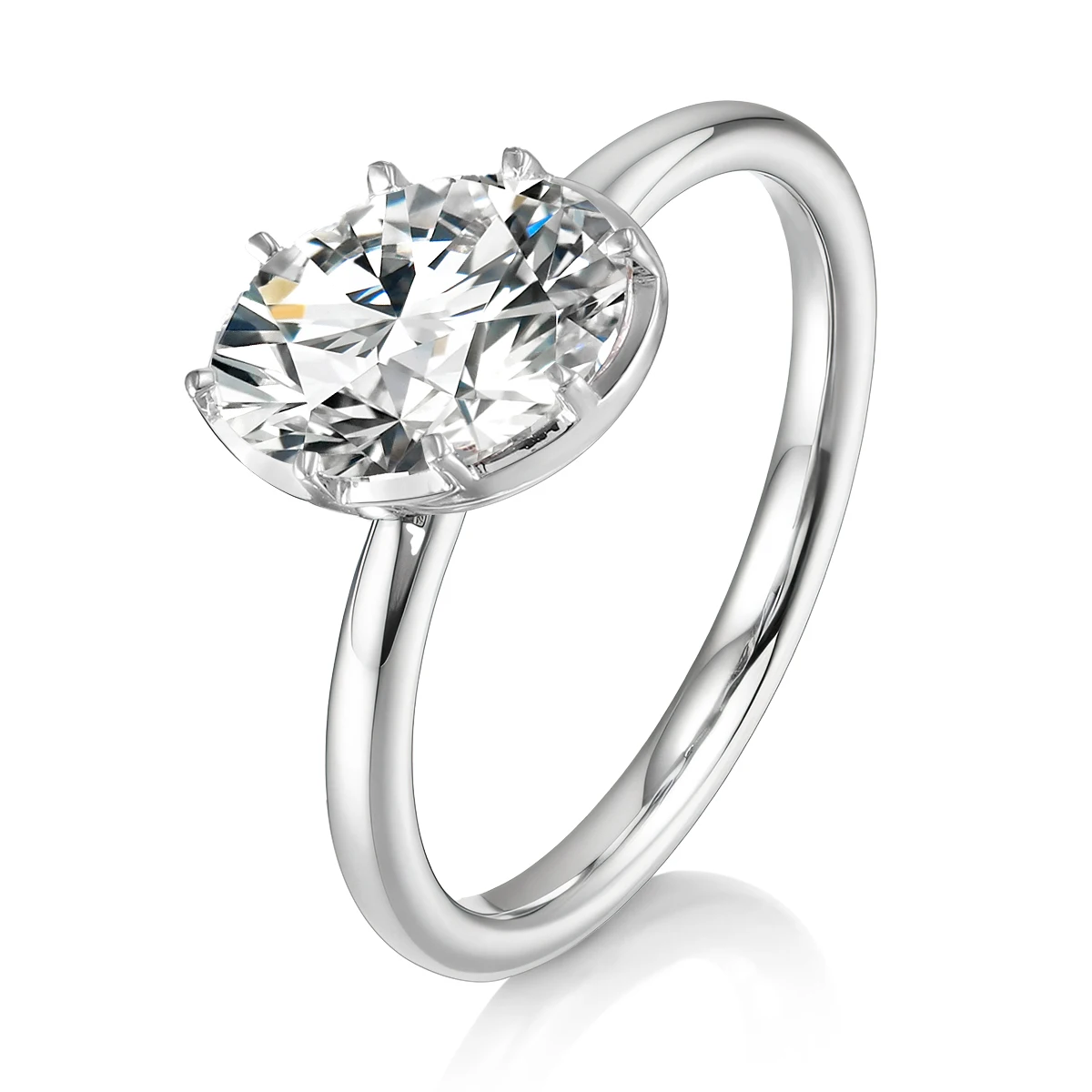 

Provence 10K/14K/18K Moissanite Engagement Rings for Women Oval Cut 3 CT D Color Promise Rings DIY Jewelry With GRA Certificate