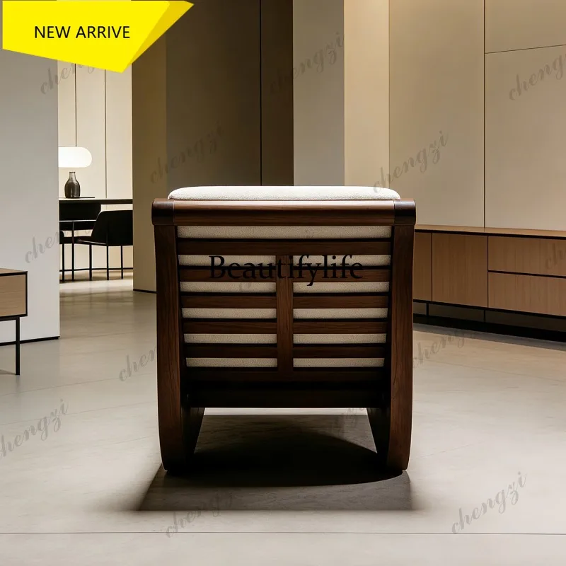 E153 New Chinese-style solid wood chaise longue living room minimalist sofa recliner beauty couch bedroom chaise longue