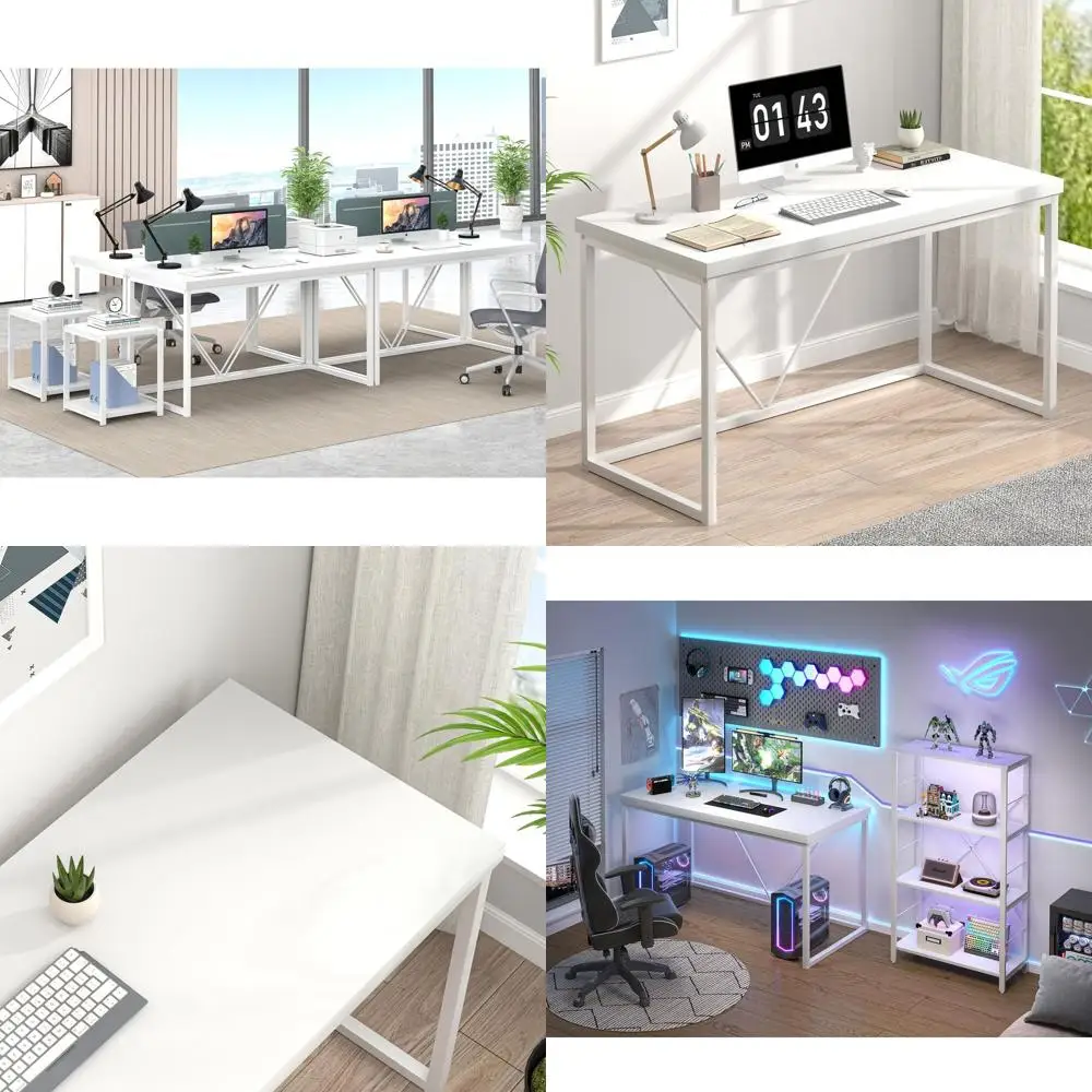 Contemporary Wooden Desk for Home Office, Compact Study Table, 47 Workspace for Bedroom or Living Room