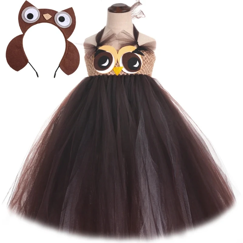 

Cute Owl Tutu Dress for Baby Girls Christmas Fancy Outfit Cartoon Animal Child New Year Clothes Kids Birthday Halloween Costumes