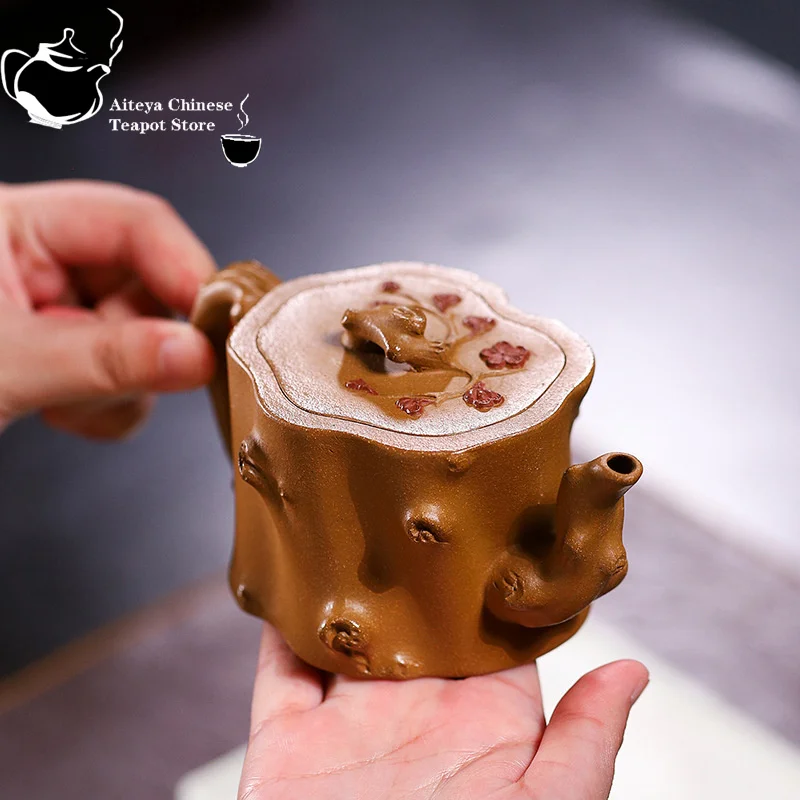 Yixing handmade purple clay teapot, original ore, sloping mud, plum pile, Kung Fu teapot, Chinese tea set