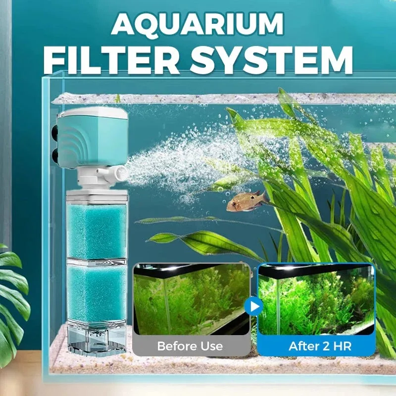 

Sponge Filter Aquarium Internal Filter Water Purification Multi-functional Fish Tank Water Pump Wave Make Stool Sucker Air Pump
