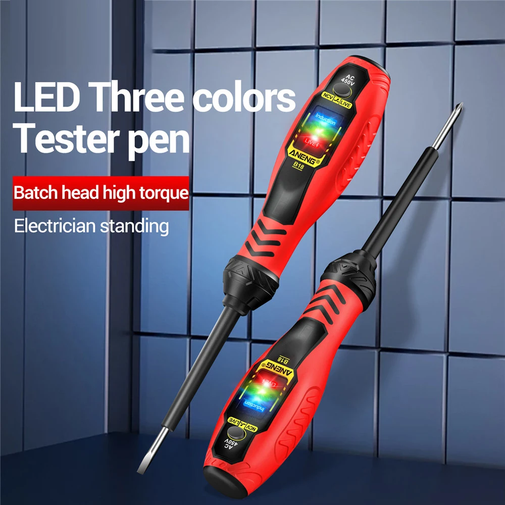 B18 Smart Induction Tester Pen 12V-450V Voltage Tester NCV Sensor Wire Detector 50/60Hz Professional Electrician Tool