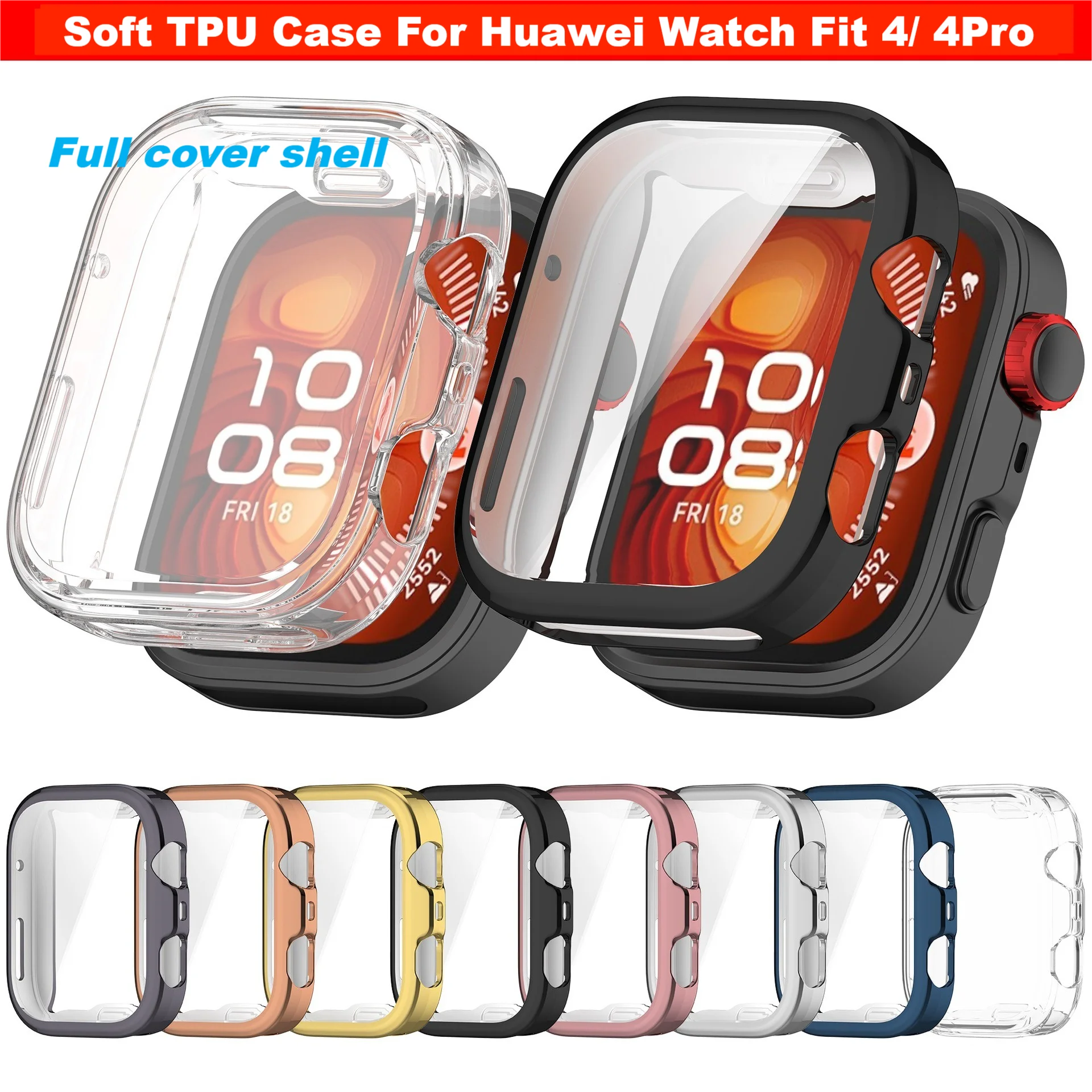 

Чехол из ТПУ с покрытием для часов Huawei Fit 4 4pro, чехол для умных часов, бампер с полным покрытием, чехол для Huawei Fit4, аксессуары