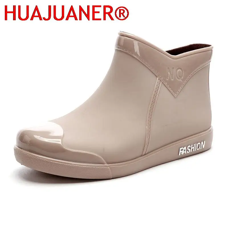 Sapatos femininos 2025 moda antiderrapante botas de chuva tubo botas de chuva para mulheres à prova dwaterproof água sapatos de água de trabalho botas de caza espanolas