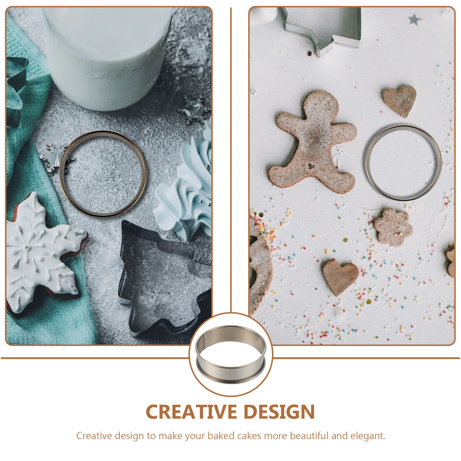 

8Pcs Stainless Steel Molds Kitchen Tools Quality Durability Sturdy Easy Demoulding for Biscuits Chocolate Candy