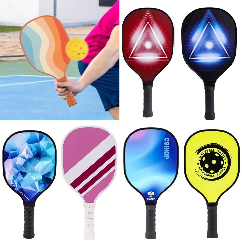 

Деревянные весла для пиклбола с ребристой ручкой, легкие нескользящие, нескользящие, тренировочное оборудование для пиклбола, красочная ракетка для пиклбола