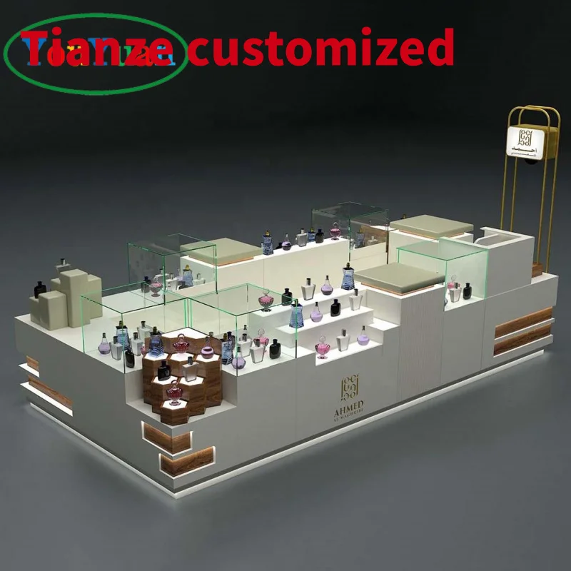 

(customized)Perfume counter stand cosmetics display showcase make up store display kiosk stands mall perfume display cabinet