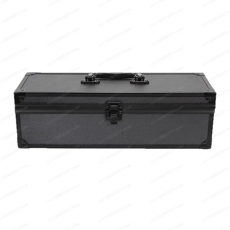 Black suitcase Aluminum alloy toolbox Evaluation card brick box Large capacity storage and easy to carry