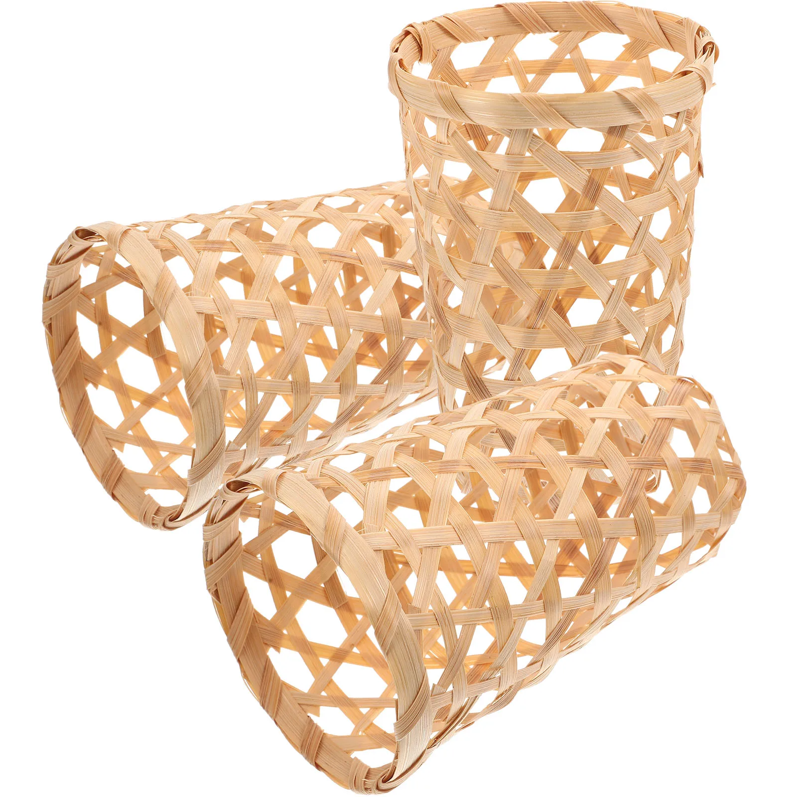 

3 Pcs Bamboo Storage Basket Clear Texture Woven Reusable Food Bread for Fruit Baskets Weaving Safe