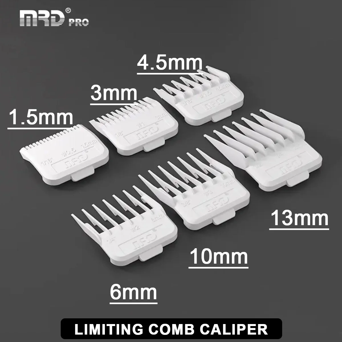 MRD 6pcs 1.5/3/4.5/6/10/13mm Professional Hair Clipper Combs with Metal magnet design Professional Cutting Guide Comb for Wahl