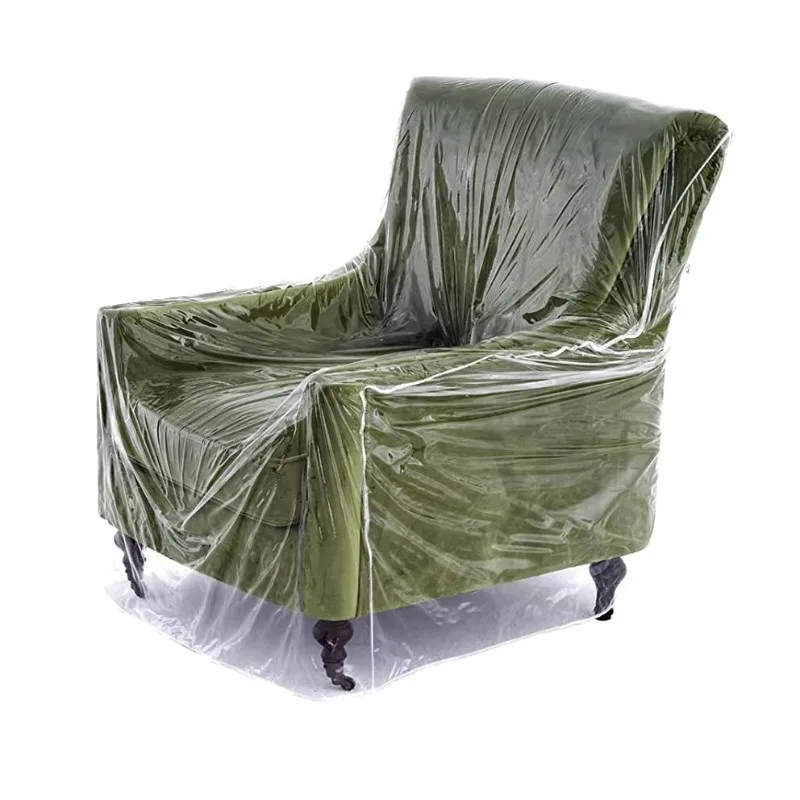 

Transparent thick PVC chair cover for plastic chair Heavy duty waterproof armchair protector
