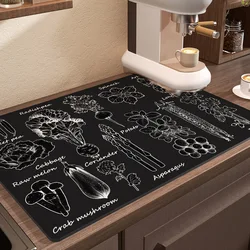 Kitchen Coffee maker Mat Dish Drying Mats Drain Pad Non-slip Quick Dry Tableware Faucet Placemat Dinnerware Washable