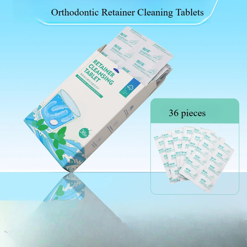 36Pcs 틀니 리테이너 청소 정제 치열 교정기 리테이너 클렌징 정제 나쁜 냄새 얼룩 치과 구강 관리 도구