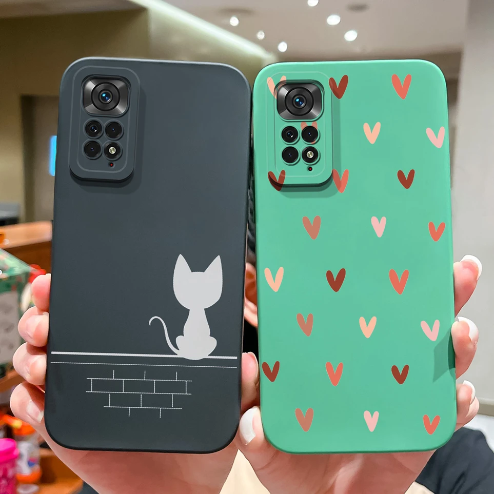 Luxury Case For Xiaomi Redmi Note 11 11S 4G 5G Sweet Girl Liquid Back Cover Shockproof Coque For Note11 11 S Funda Shell Bumper