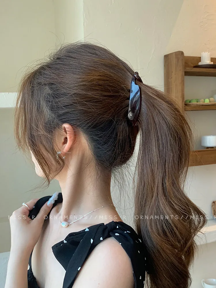 Chinese Style Lucky Acrylic Banana Clips Vertical Claw Clips For Women High Ponytail Non Slip Back Head Daily Hair Accessories