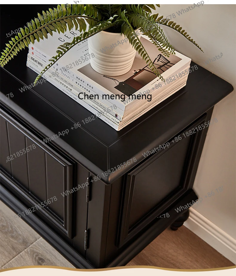 Amerykańska szafka RTV z litego drewna, zestaw ze stolikiem kawowym, lekki luksus, prosty, nowoczesny, szafka podłogowa do salonu.