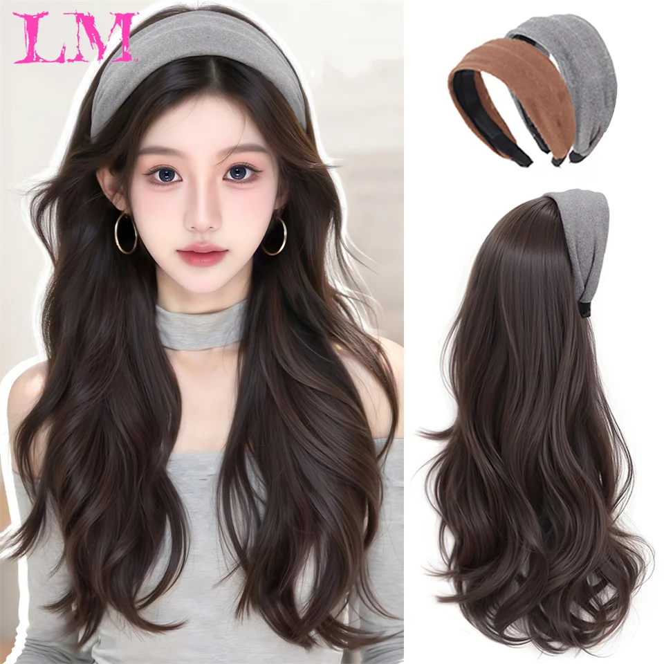 

LM Body Wave Headband Wigs Hair Pull & Go Density Half Wigs Hair Body Wave Headband Glueless Wigs Hair Wig