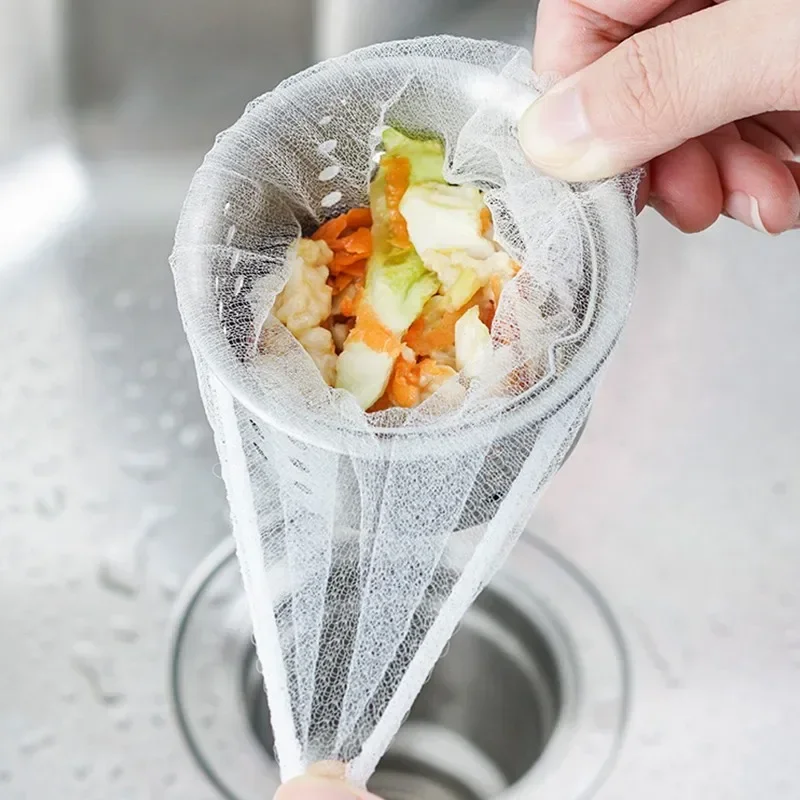 100pcs Disposable Kitchen Sink Filters Sewer drain anti-blocking garbage bag Pool Leak Mesh Bag mesh strainer Sink Garbage Net