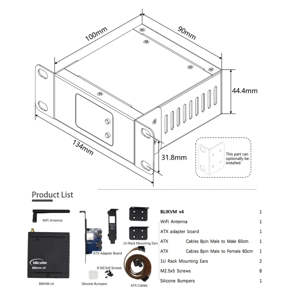 BliKVM V4 Allwinner H313 Soc KVM over IP PoE HDMI-Comaptible Video Loop Through PiKVM RTC Video Capture Plug and Play&A78P