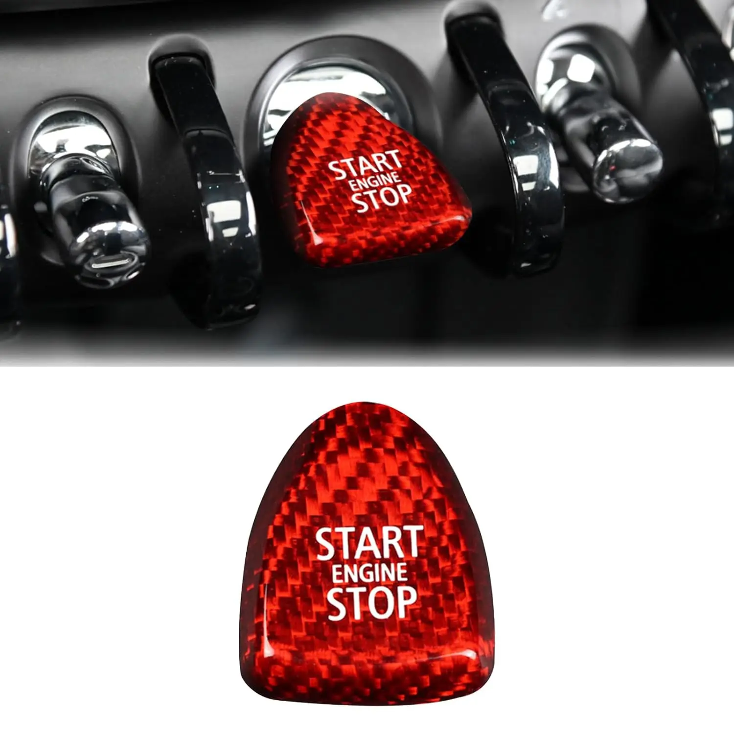 

Compatible with Engine Start Stop Button Carbon Fiber Key Lgnition Cover Interior Accessories fit MiniCooper F54 F55 F56 F57 F60