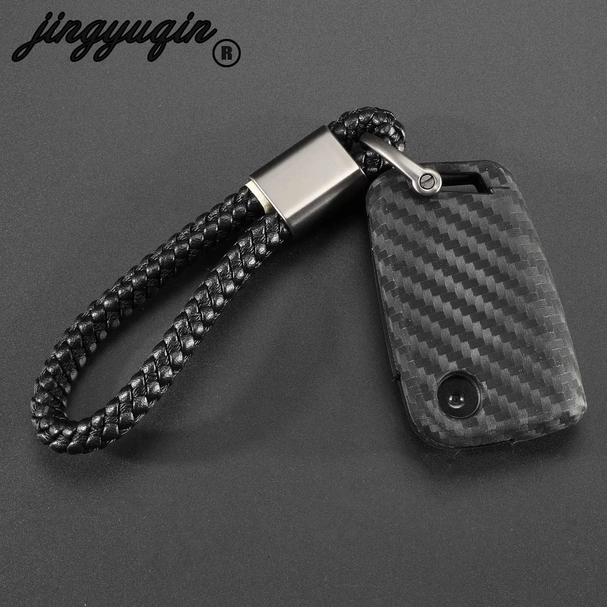jingyuqin carbon Silicone Car Key Case For VW Polo Golf 7 Tiguan Skoda Octavia Kodiaq Karoq SEAT Ateca Leon Ibiza 2015 2016
