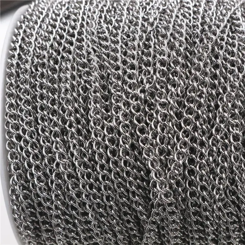 5 متر/وحدة لا تتلاشى أبدا الفولاذ المقاوم للصدأ عقد ذهب سلاسل السائبة DIY بها بنفسك النتائج مجوهرات صنع المواد اللوازم اليدوية