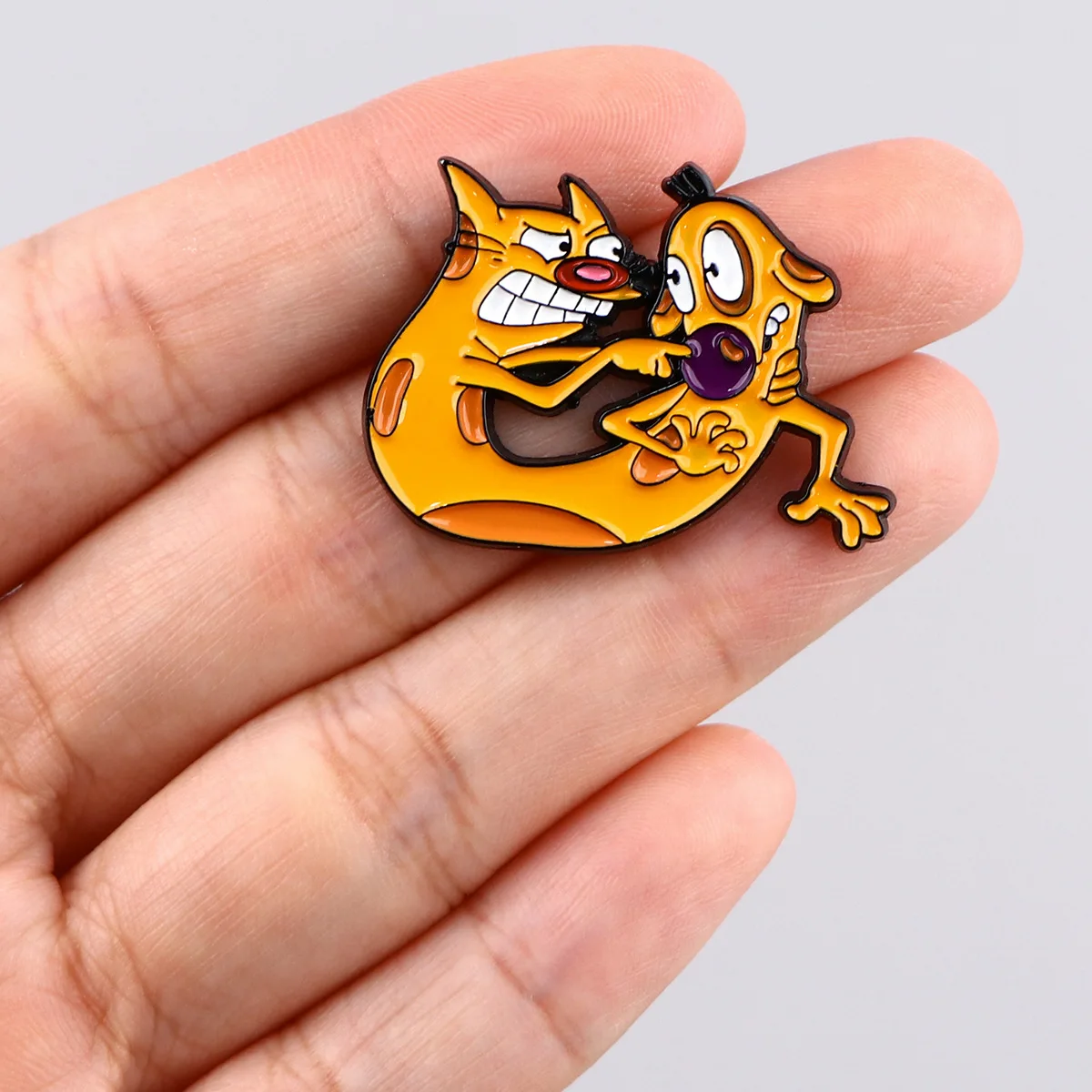 Colorful Cat and Dog Creative Cross border Anime Brooch, Film and Television Cartoon Brooch, Clothing Accessories Collar Pin