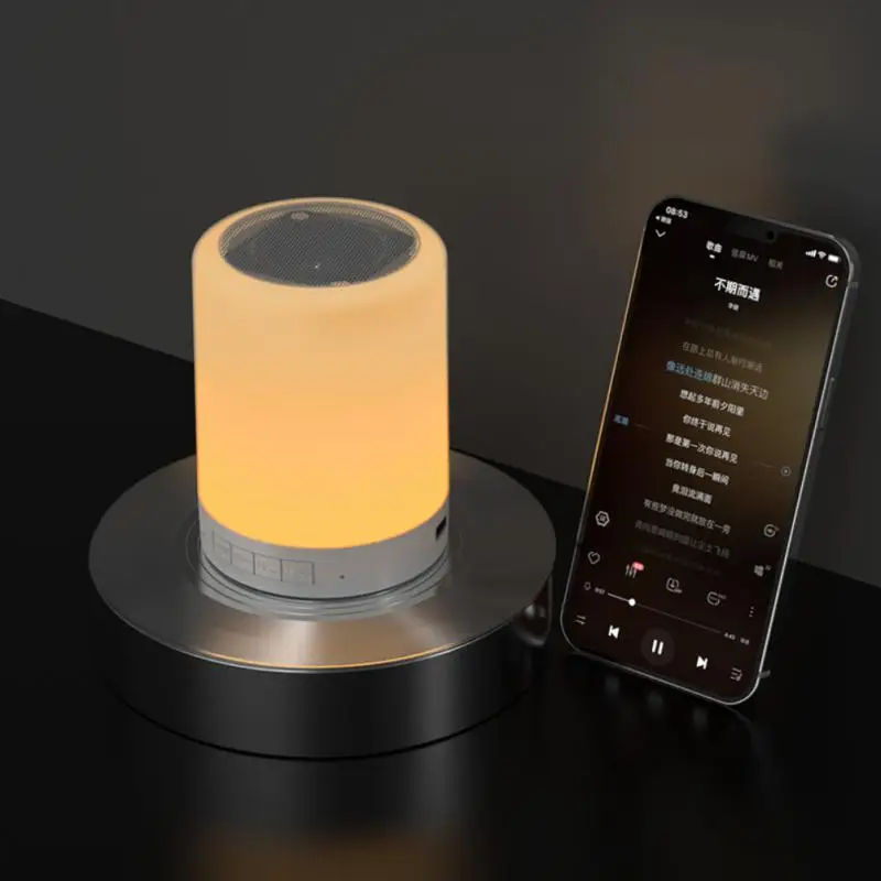 New Bedside Table Lamp Wireless With Speaker Touch Light Colorful LED Night Dimming Atmosphere Table Lamp For Kid Gift