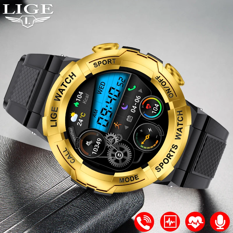 

Смарт-часы LIGE для мужчин: мониторинг здоровья ЭКГ, фитнес-трекер, Bluetooth-звонки, голосовой помощник. Распродажа.
