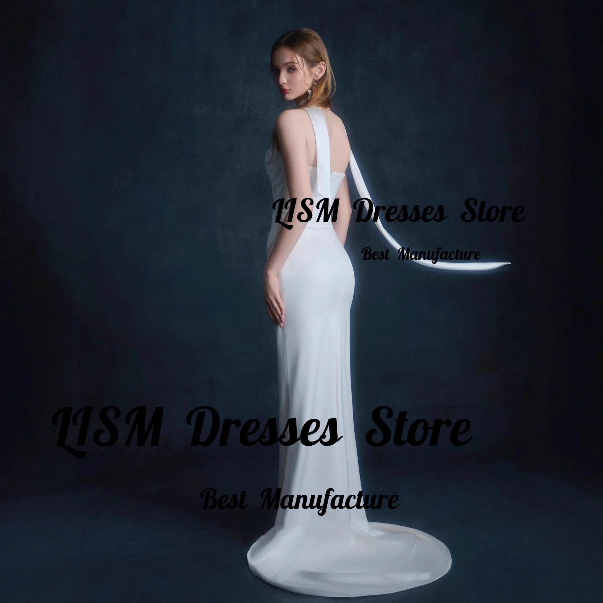 Lism Elegant Wedding Party Dress Strapless with Scarf Korea Photo shoot Bridal Reception Gown Customized 2026 Evening Dresses