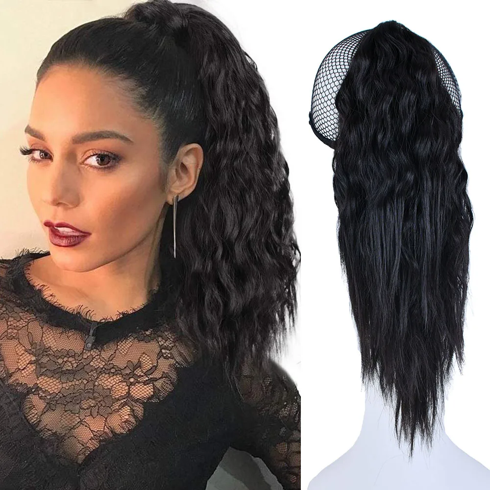 

Zolin Synthetic Short Curly Hair Ponytail Extensions Claw Clip On Hair Tail Black Brown Ponytails Hairpiece