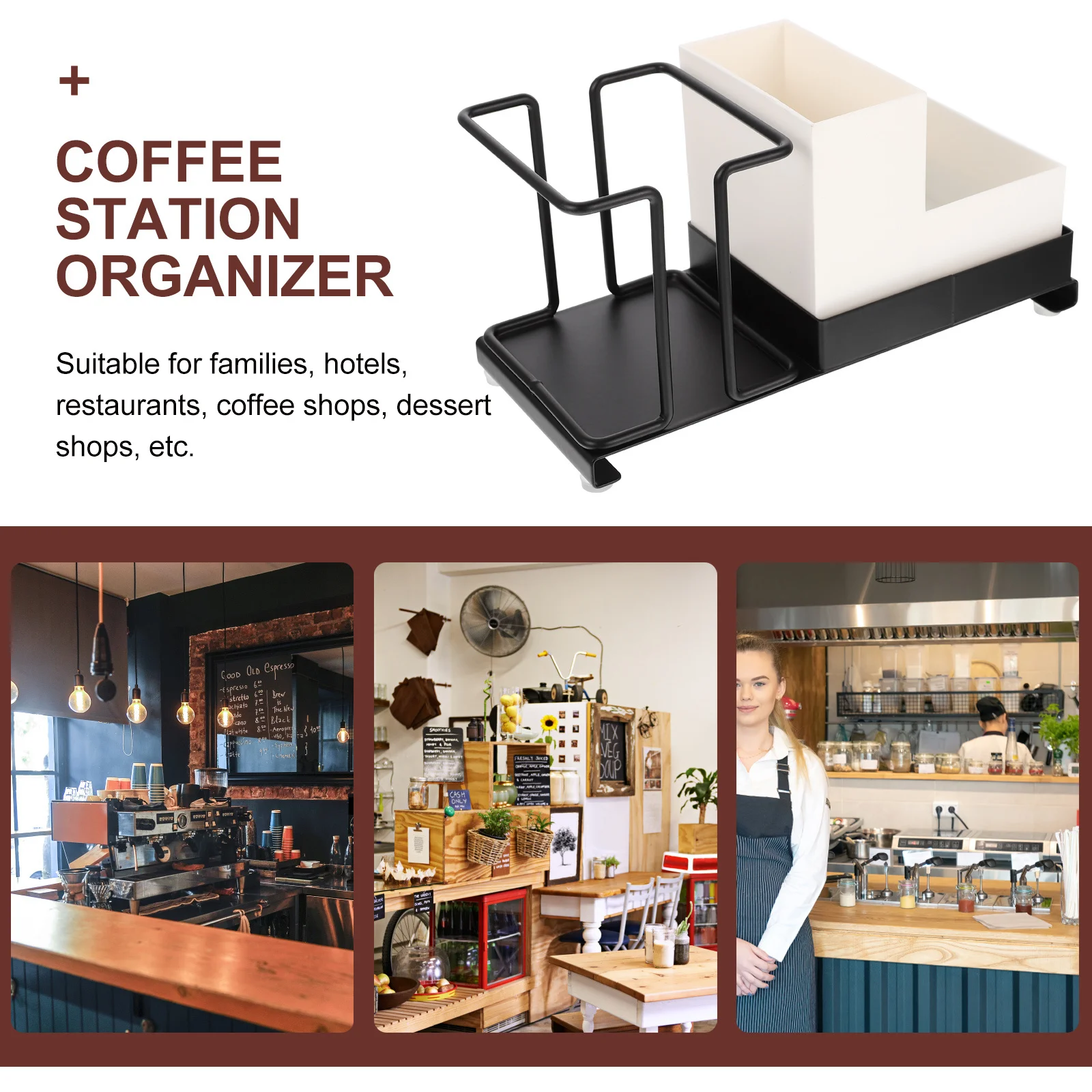 

Disposable Cup Holder Paper Cup Organizer With Storage Compartments For Coffee Hotel Home Use Carbon Steel