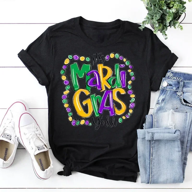 It's Mardi Gras Y'all Mardi Gras Shirt Adult Mardi Gras T-Shirt Short Sleeve Top Tees O Neck 100%cctton Fashion Harajuku goth