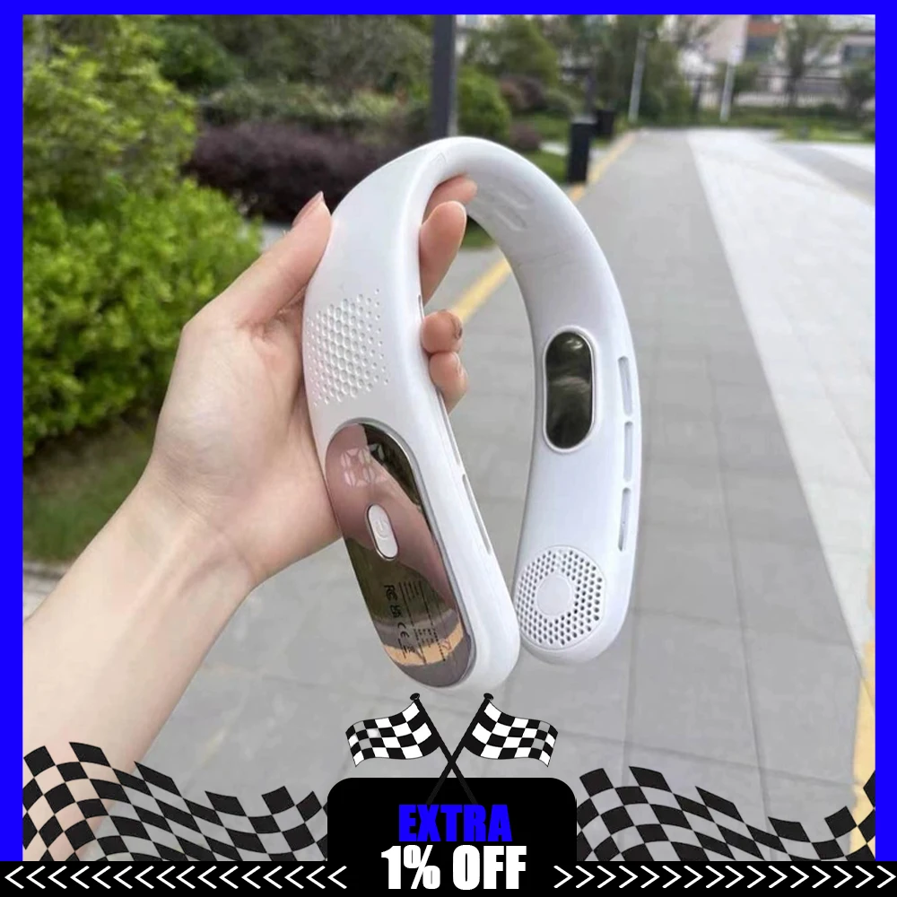 OYOCO Air Light Weight Fan On Neck Compression Refrigeration System Small Neck Hanging Fan Superhigh Speed Engine For Gifts