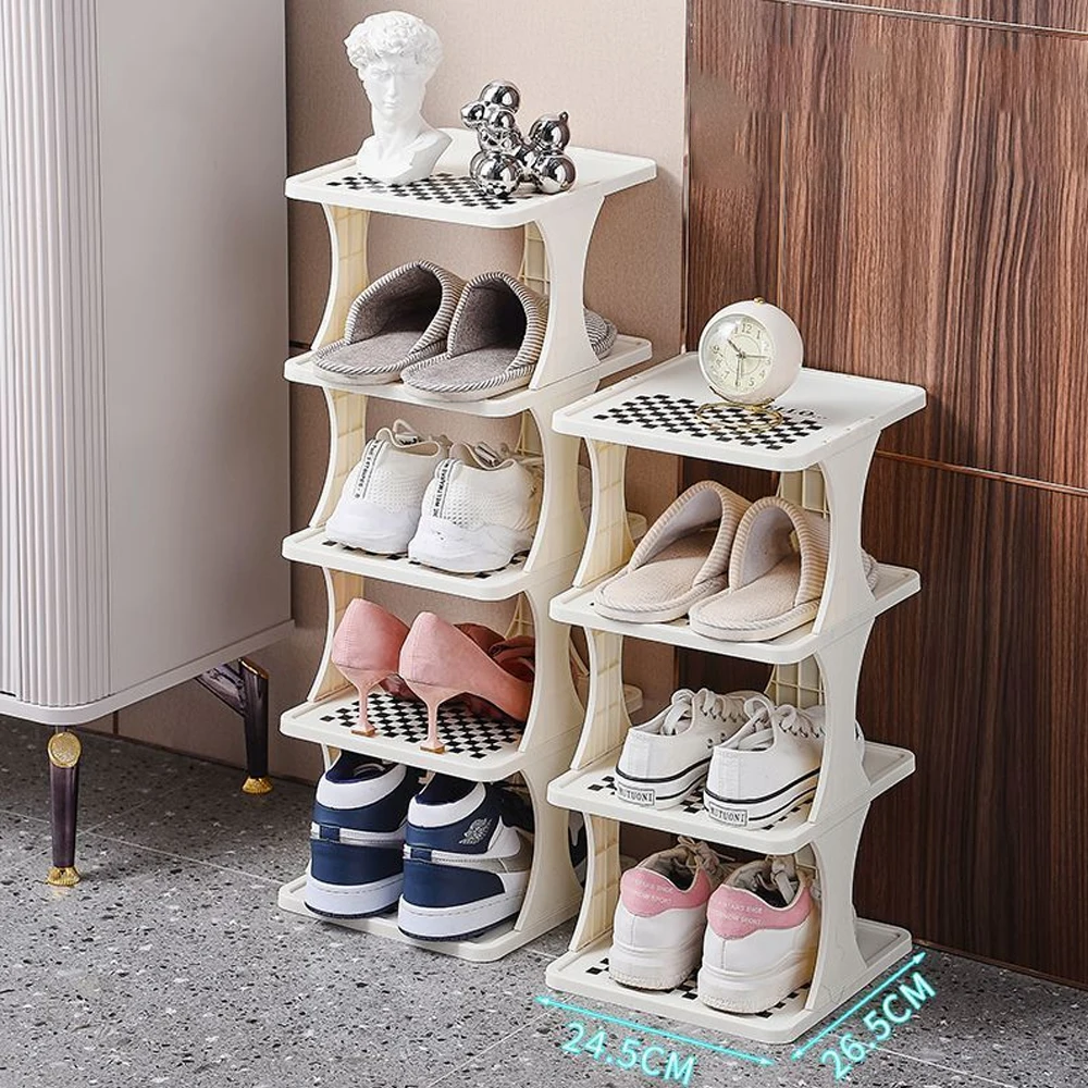 Multi Layer Household Simple Narrow Doorway Shoe Rack Hallway Entryway Shoe Organizer Plastic Shoes Cabinet Shoes Storage Holder