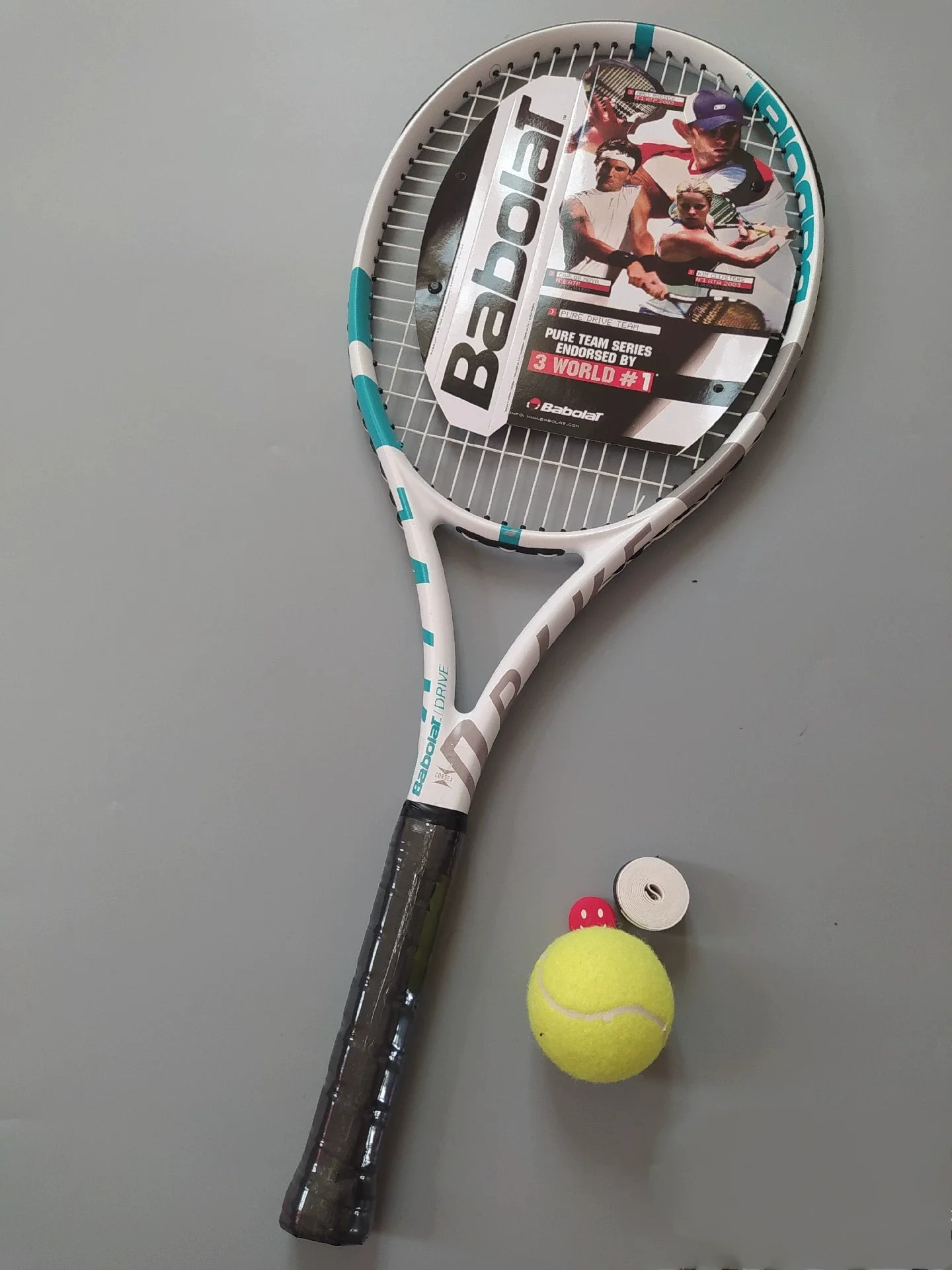 Raquetas de tenis profesionales Babolat para hombres y mujeres, raqueta de entrenamiento de fibra de carbono completa