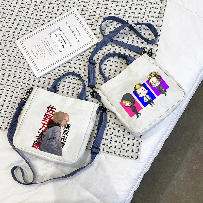 

Japanese Anime Tokyo Avengers Fun Printing Canvas Handbag Eco Large Capacity Detachable Shoulder Strap Handbag Crossbody Bag