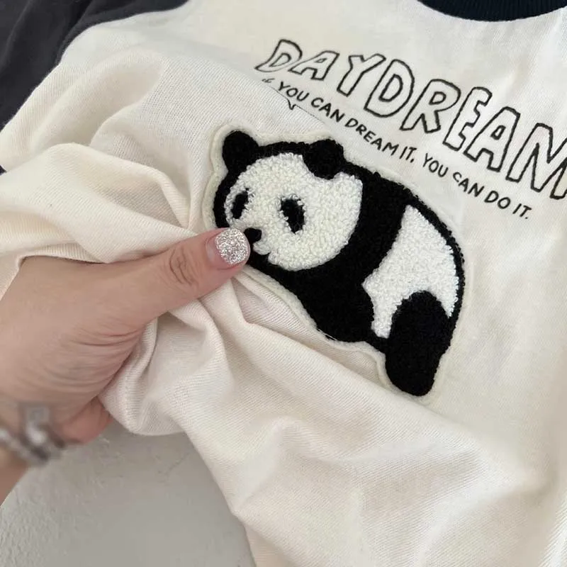 Spring Kids T-shirt Cartoon Embroidery Baby Tee Children Clothing Long Sleeve Cotton Shirt Infant Clothes for Boy Girl 0-13years