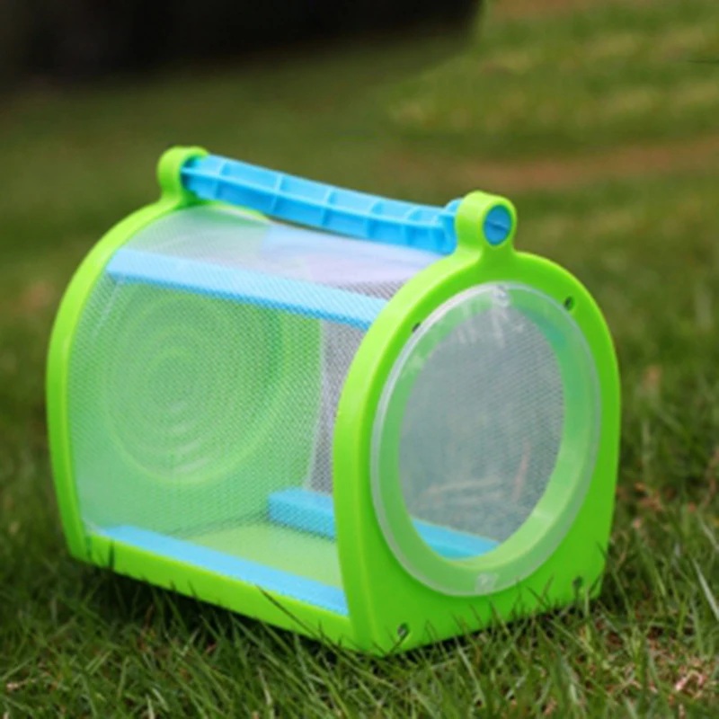 Insect Box With Handle Outdoor Portable Butterfly Dragonfly Insect Observation Cage Reptile Pet Life Box Experiment